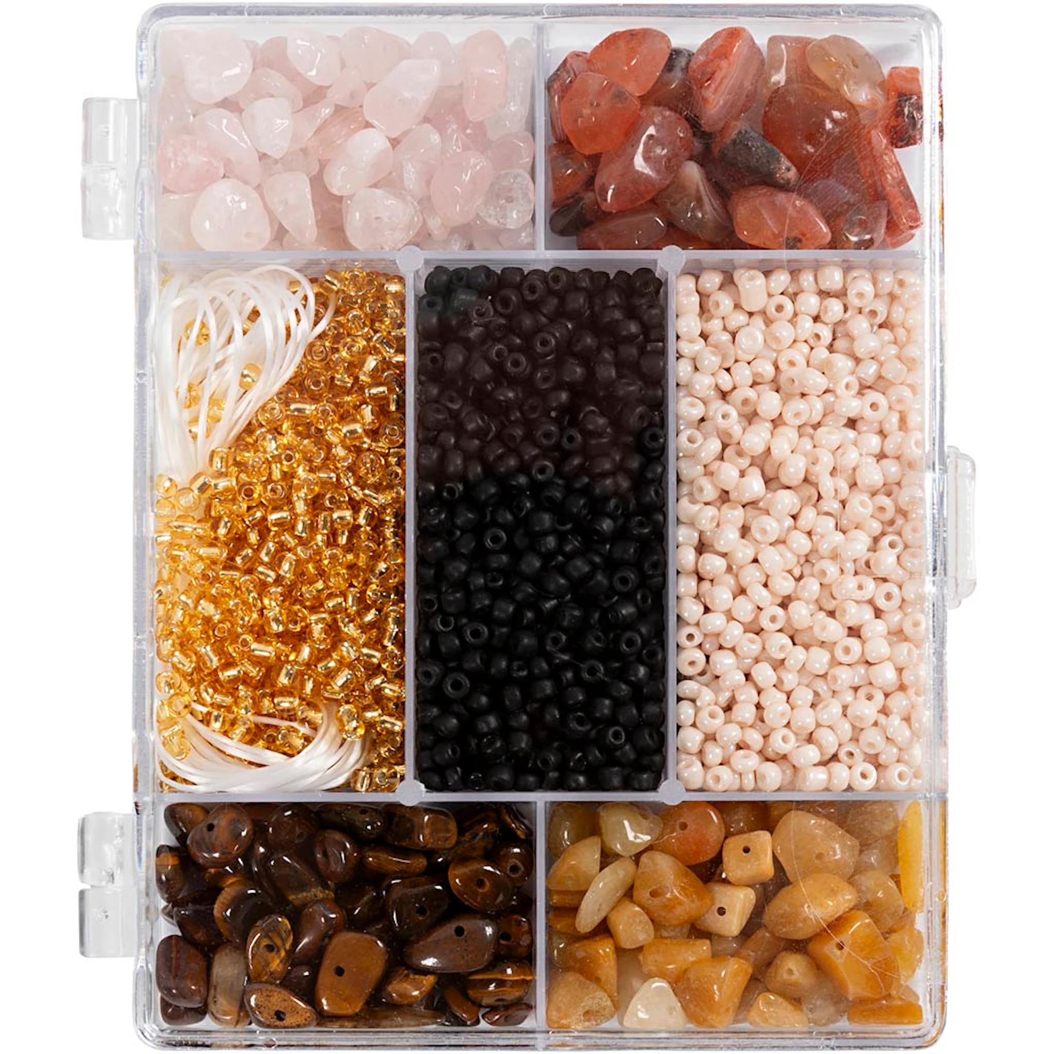 Produktbilde for DIY Mix Smykker, Krystaller, str. 2,6-10 mm, hullstr. 0,8-1,2 mm, ca. 2520 stk., ass. farger, 1 pk.