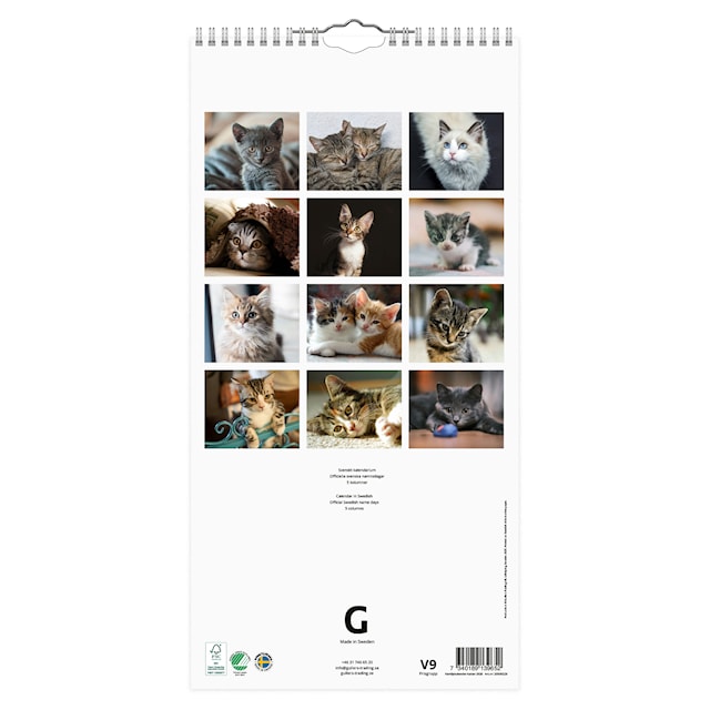 Produktbild 3 för Familjekalender Katter 2026