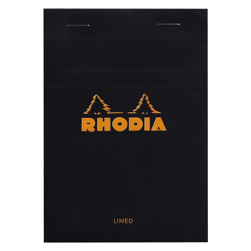 Häftat Block Kortsida Svart Linjerat A6 Rhodia