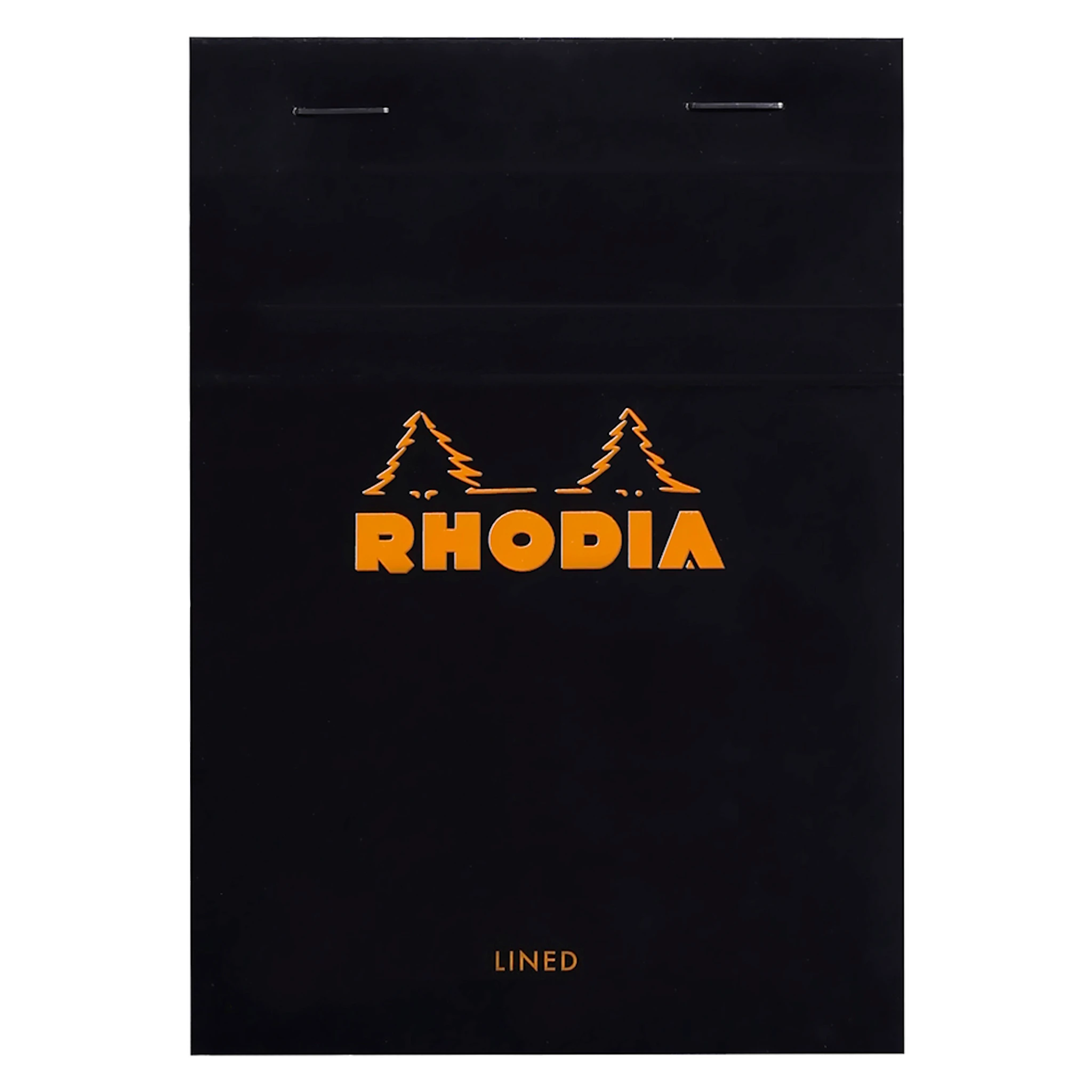 Produktbild för Häftat Block Kortsida Svart Linjerat A6 Rhodia