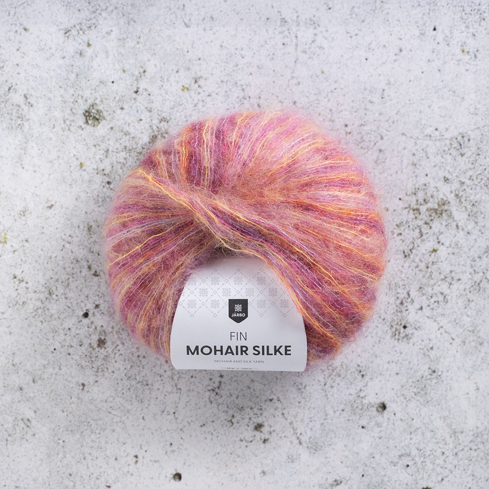 Fin Mohair Silk Multi Garn 25 g Fire Urchin 552 Järbo