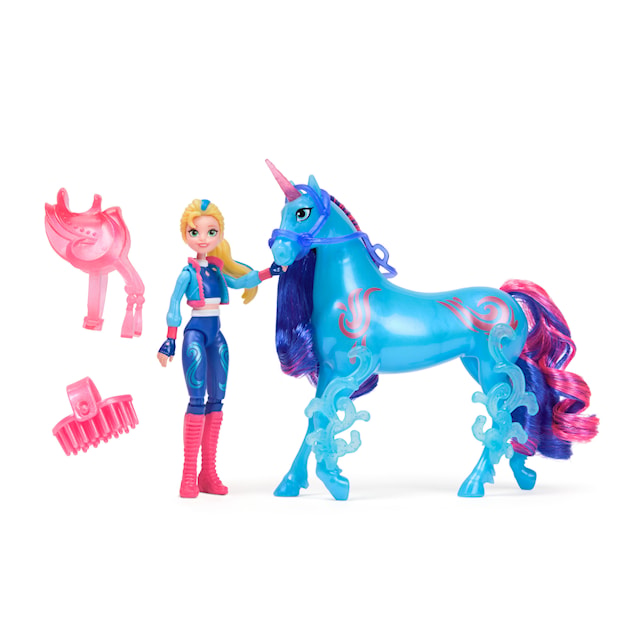 Produktbild 1 för Unicorn Academy Modedocka och Häst Isabel & River