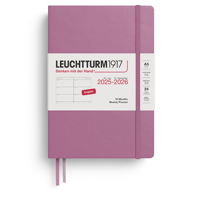 Kalenteri A5 18kk 25–26 Viikkosuunnittelija Dusty Rose Leuchtturm1917