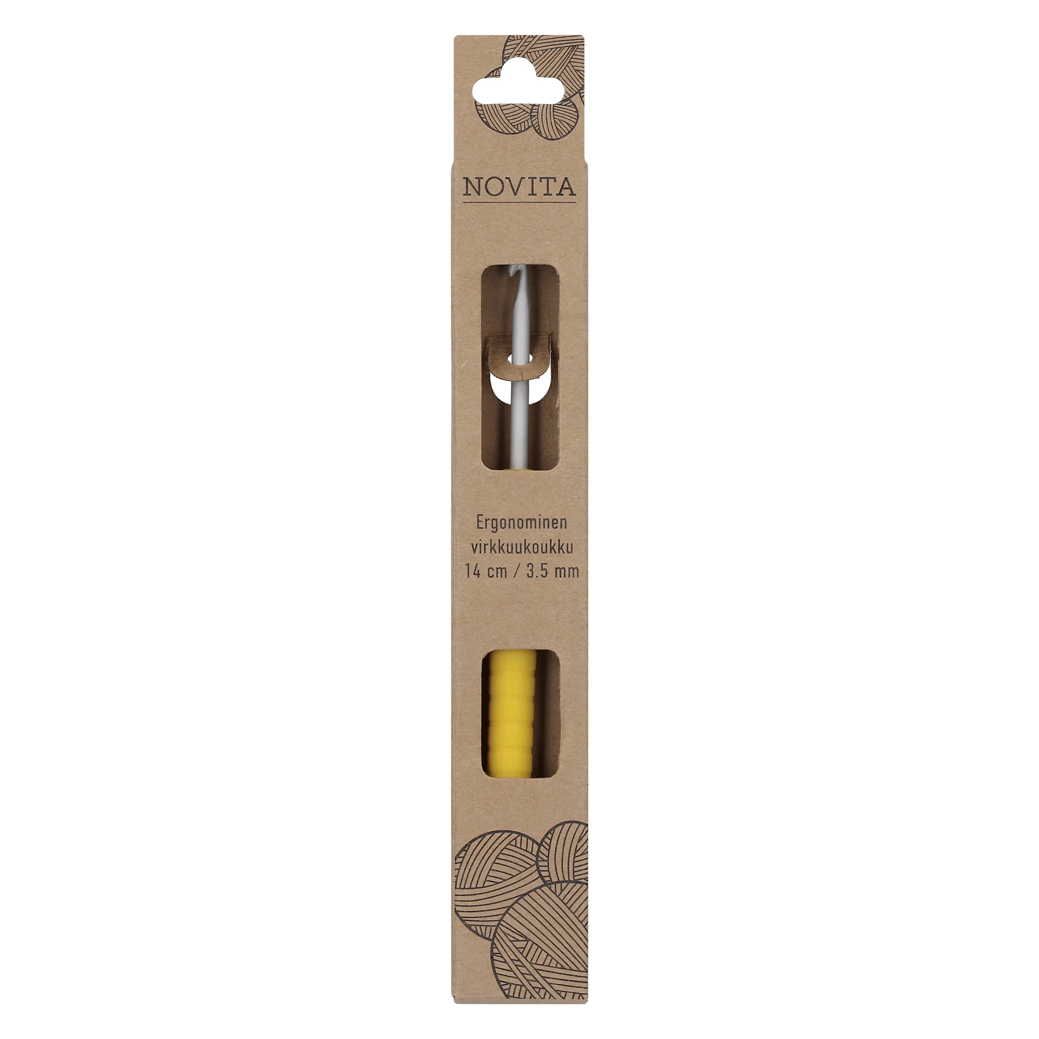 Tuotekuva ille Ergonominen Virkkuukoukku 14 cm 3.50 mm keltainen Novita