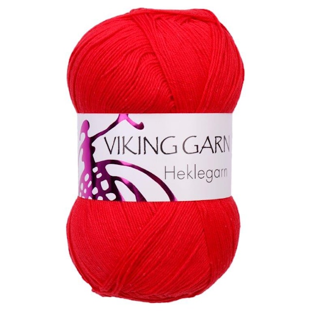 Heklegarn 12/4 100 g punainen Viking Garn