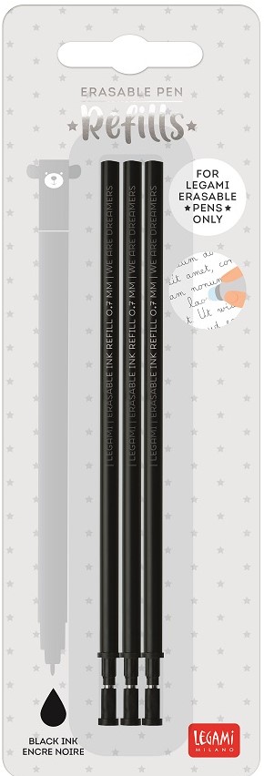 Refill Gelpenna Raderbar Svart 3-pack Legami