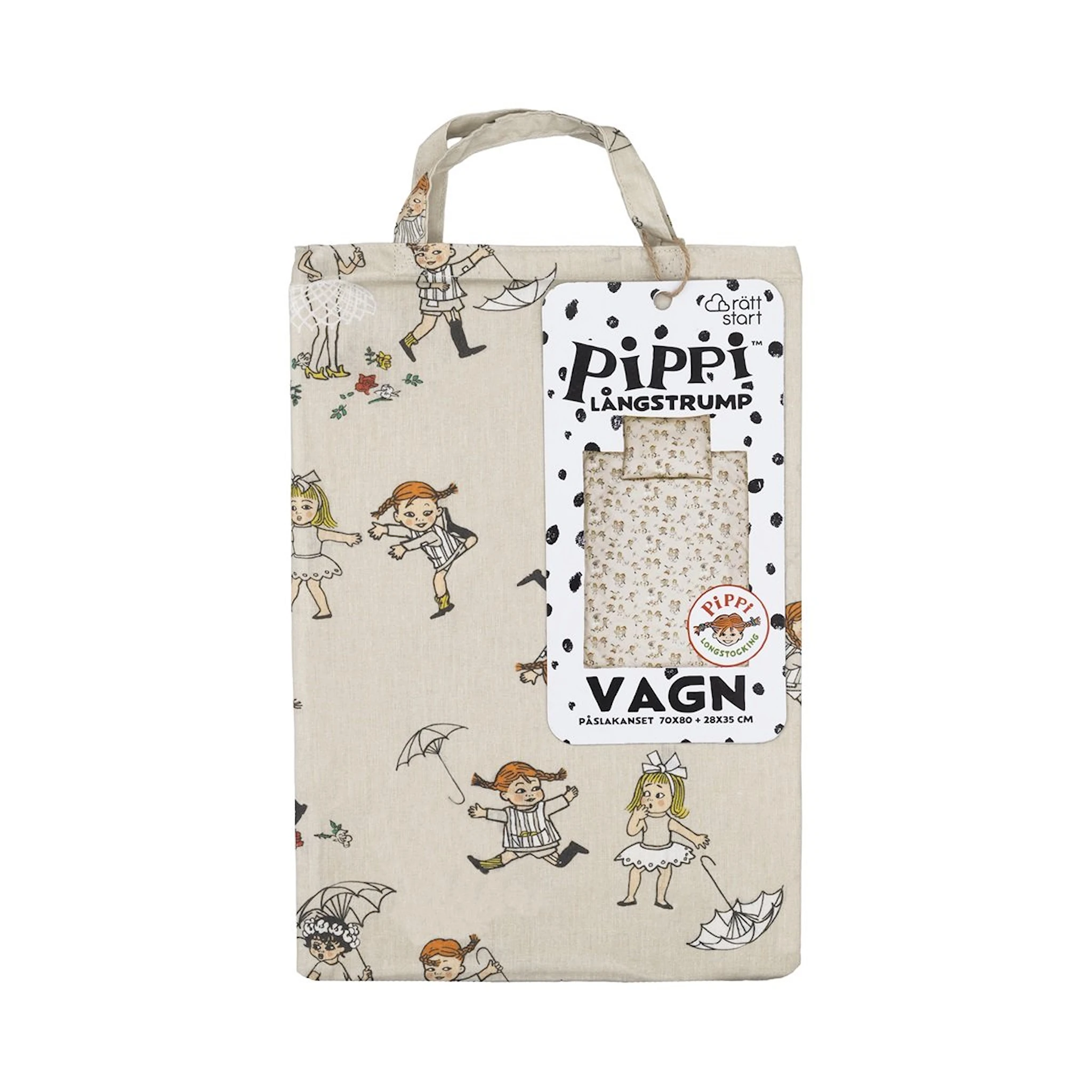 Produktbilde for Pippi Langstrømpe Dynetrekksett Vogn/Vugge Rätt Start