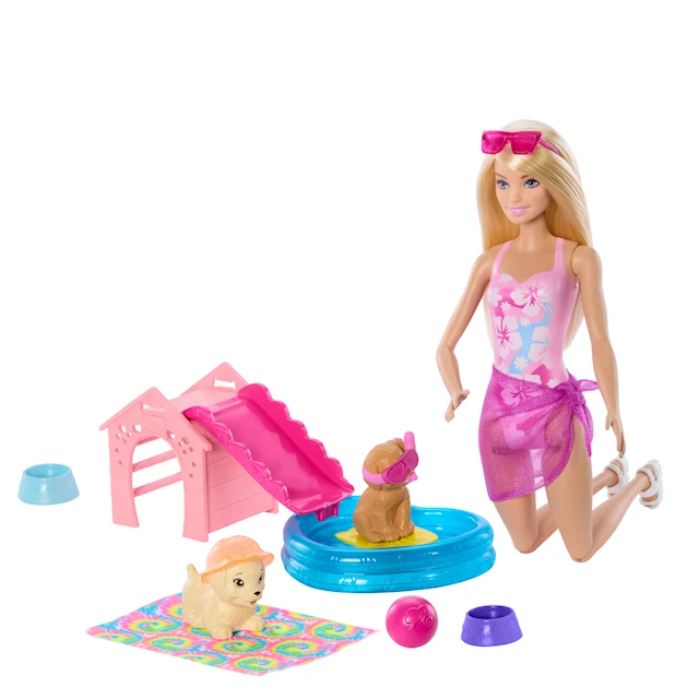 Barbie pentujen kanssa allasjuhlapelisetti