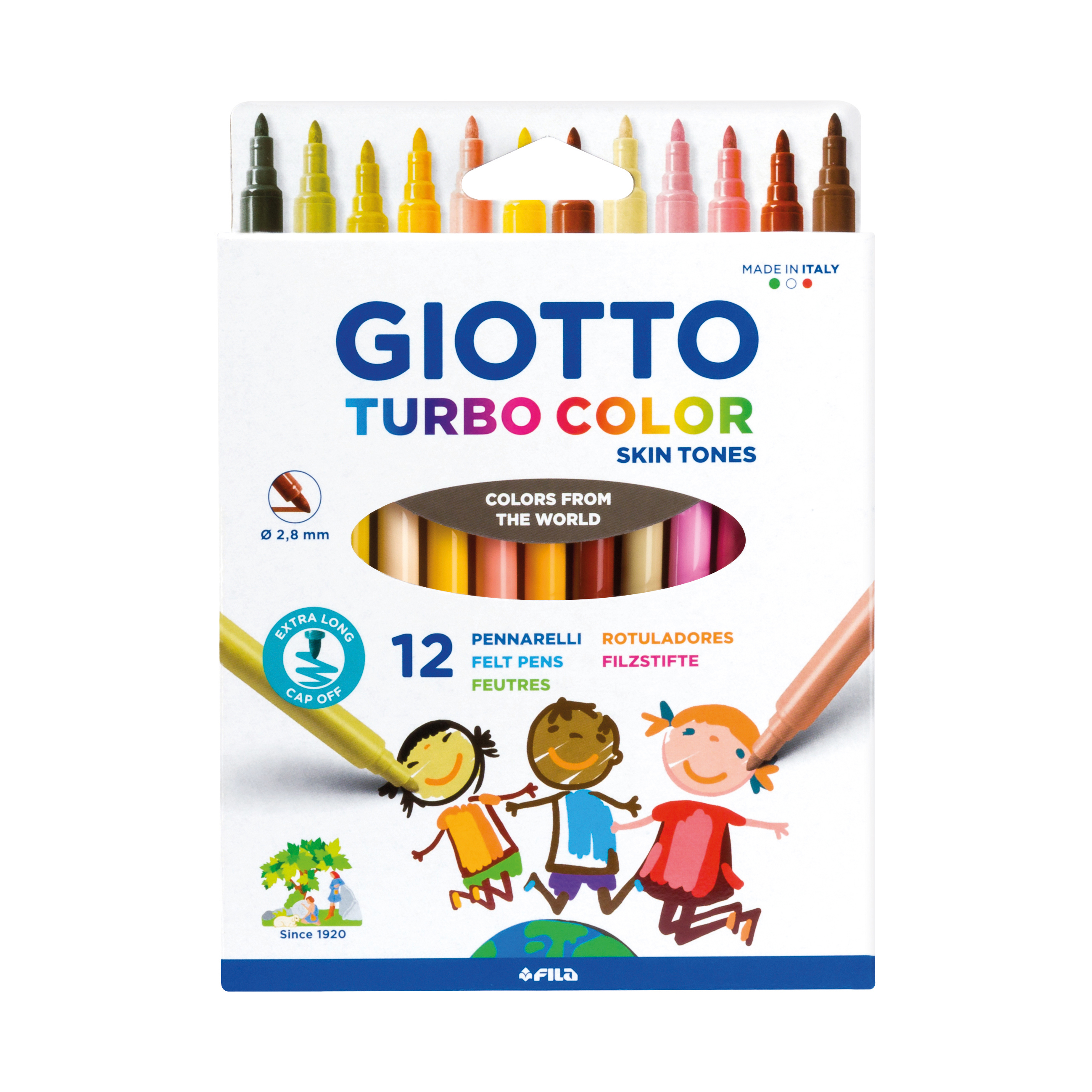 Tuschpennor 12-p Skintones, Giotto Turbo Color