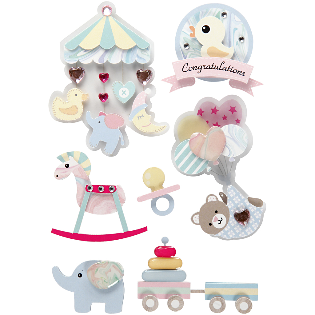 3D Stickers Baby 8-pack