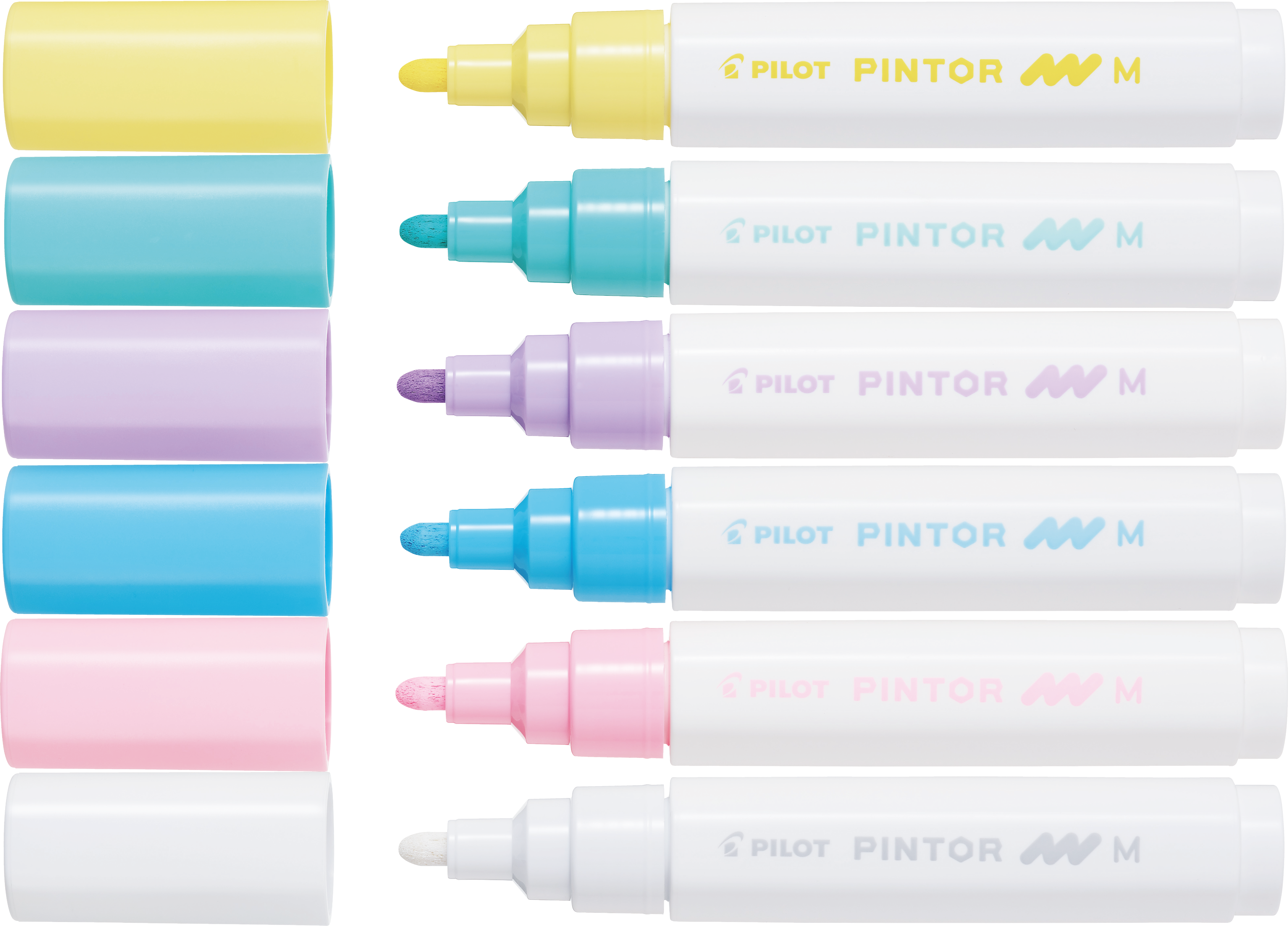 M&auml;rkpenna Pintor Pastell Mix 6-p, Pilot