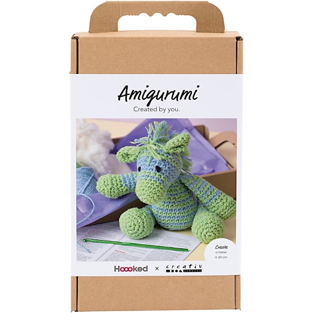 Tuotekuva 1 - Askartelusetti Amigurumi , Seepra , vaaleansininen, vaaleanvihreä, 1 pkk/ 1 pkt