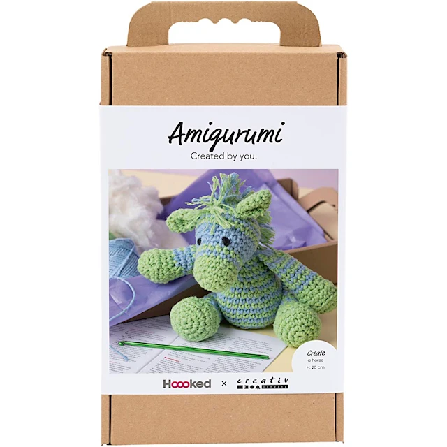 DIY Kit Amigurumi Zebra ljusblå & ljusgrön 1 förp