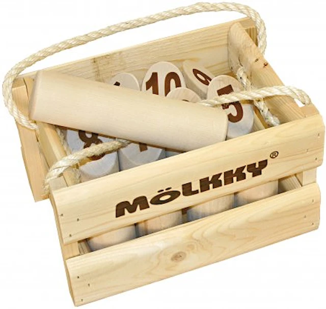 Mölkky Original puulaatikossa