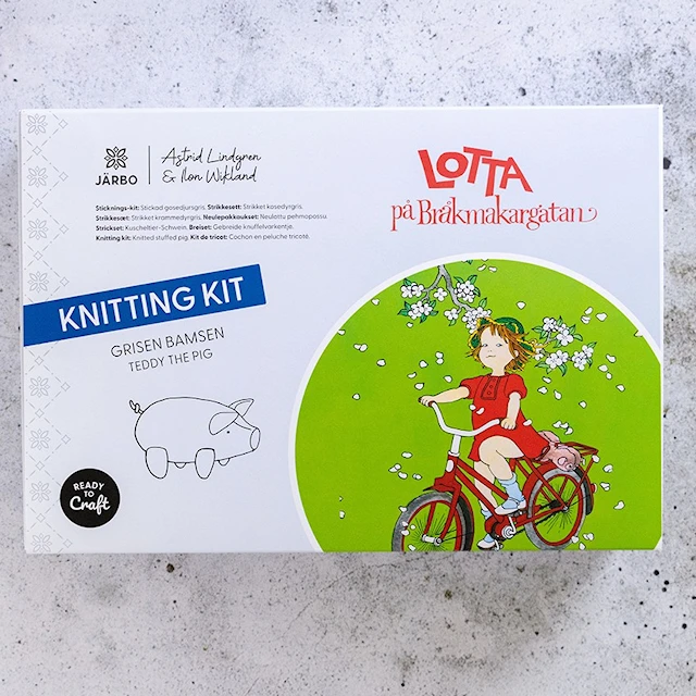 Astrid Lindgren Ilon Wikland stickkit Grisen bamsen Järbo
