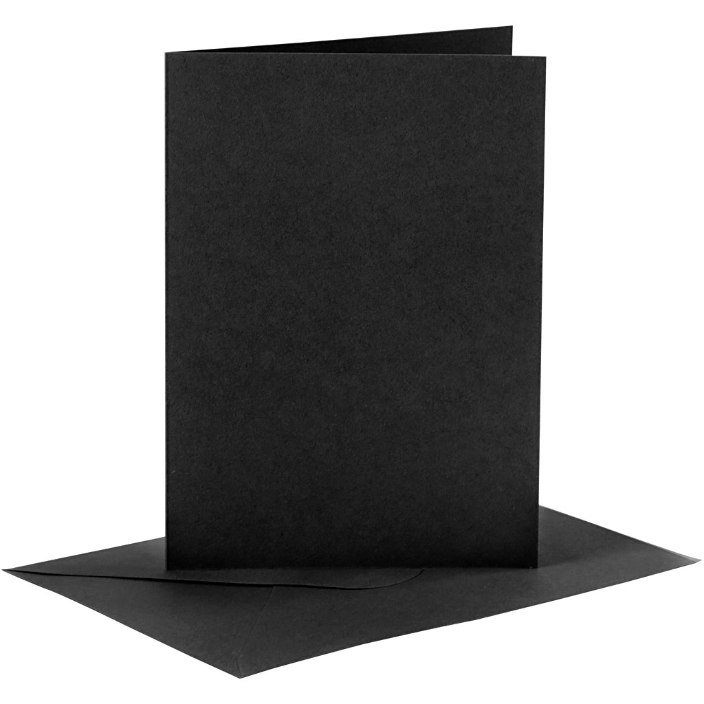 Kort och Kuvert Svart 10,5x15 cm 6-pack