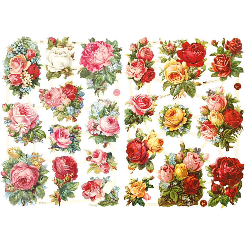 Bokmärken Rosor 16,5 x 23,5 cm 2ark