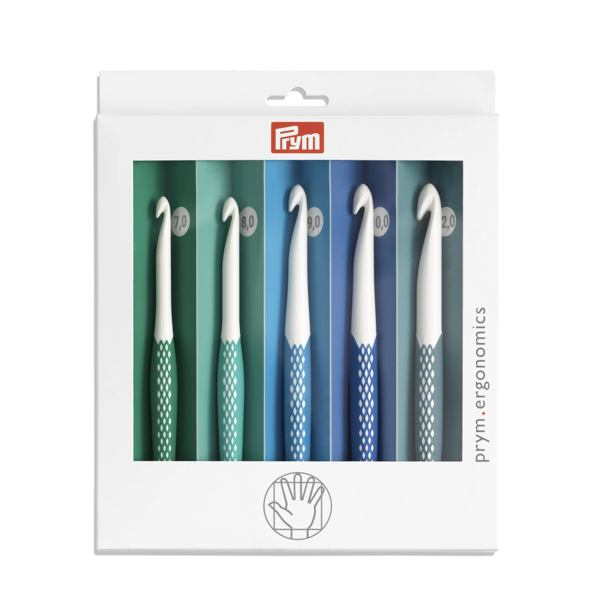 Produktbild för Virknålset ergonomisk stlk 7/8/9/10/12  Prym