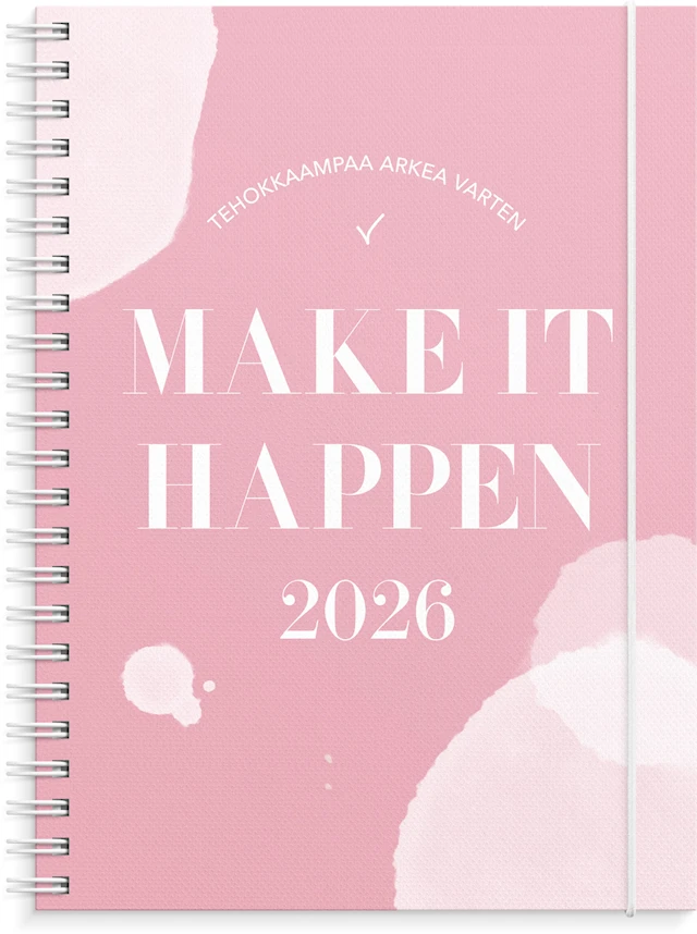 Kalenteri 2026 Make It Happen Roosa A5 Burde