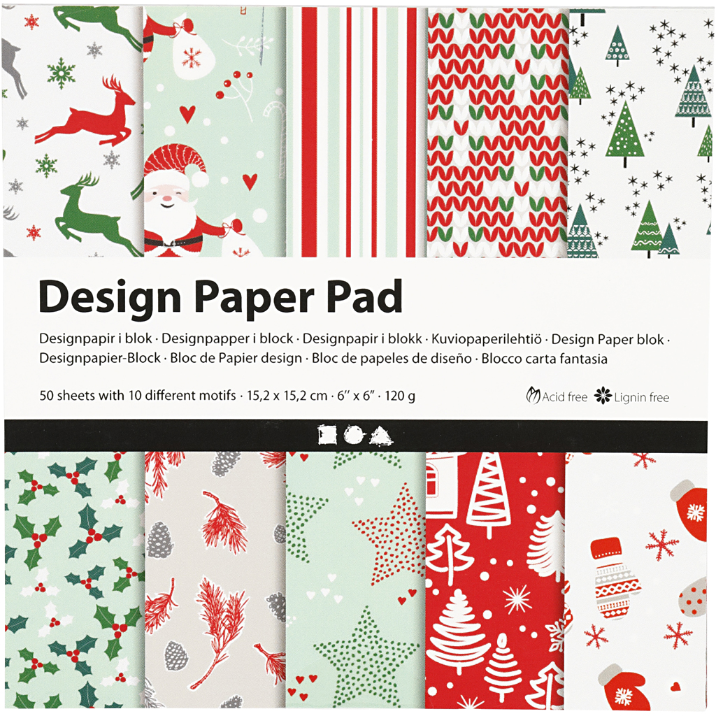 Designpapper Paperpad Jul Design 50 sidor Creativ Company
