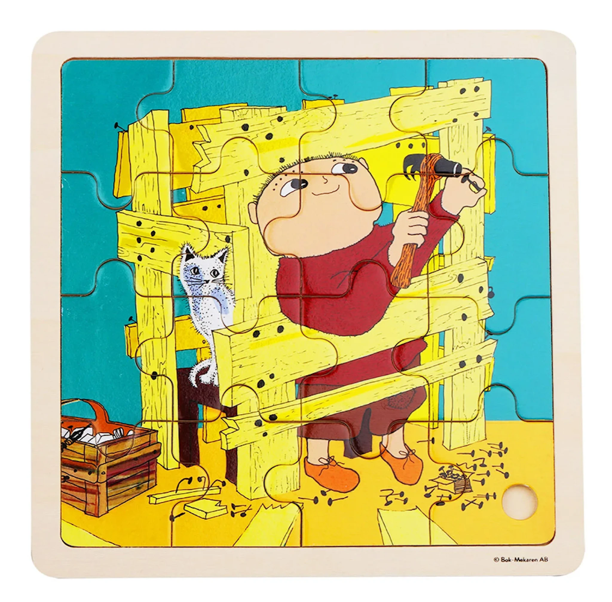 Produktbild för Alfons Puzzle Wooden Construction Fun 16 bitar