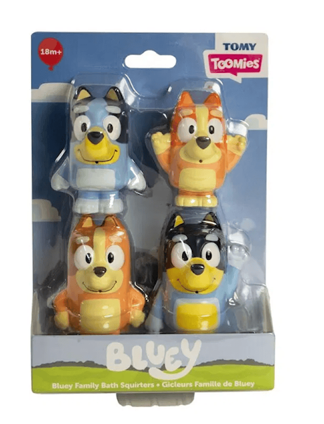 Tuotekuva 2 - Bluey Squirter -kylpylelu, 4 kpl Toomies-pakkaus