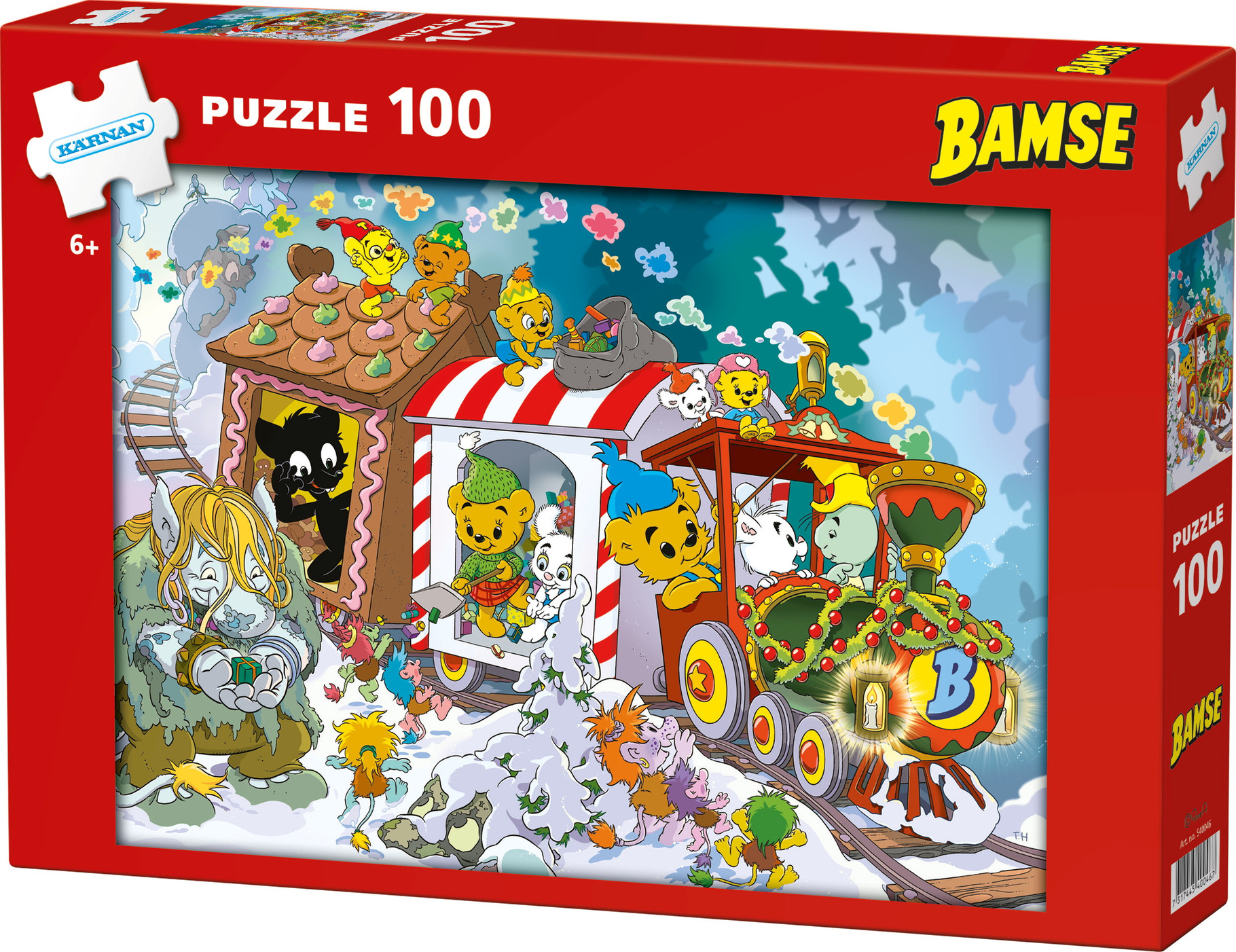 Pussel Bamses Jul 100 bitar, Kärnan