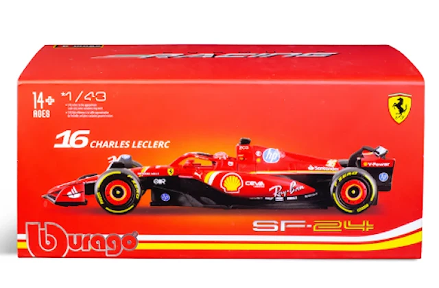 BBurago 1:43 Ferrari SF-24 2024 kypärällä – Charles Leclerc