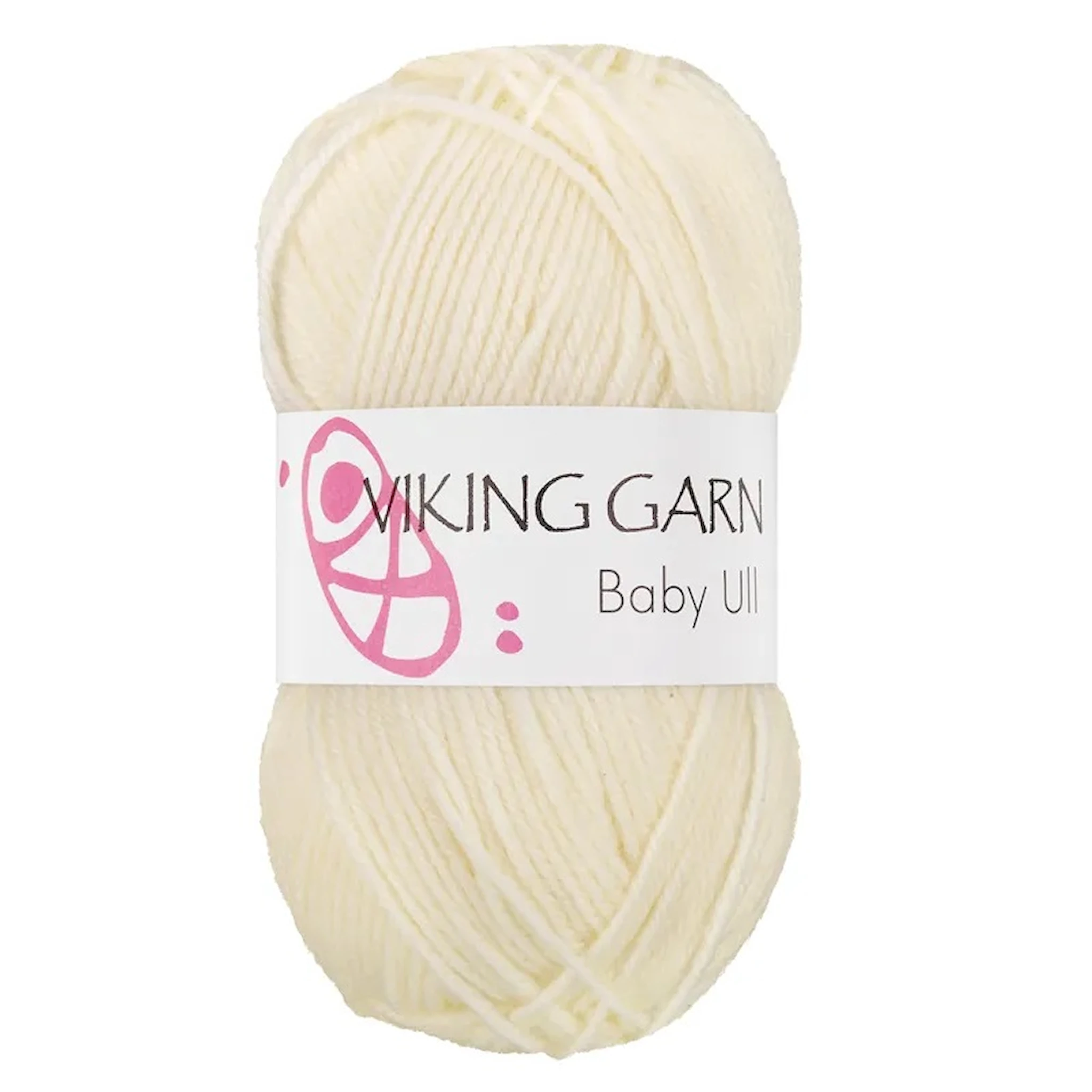Produktbild för Baby Ull Garn Merinoull 50 g Naturvit 302 Viking Garn
