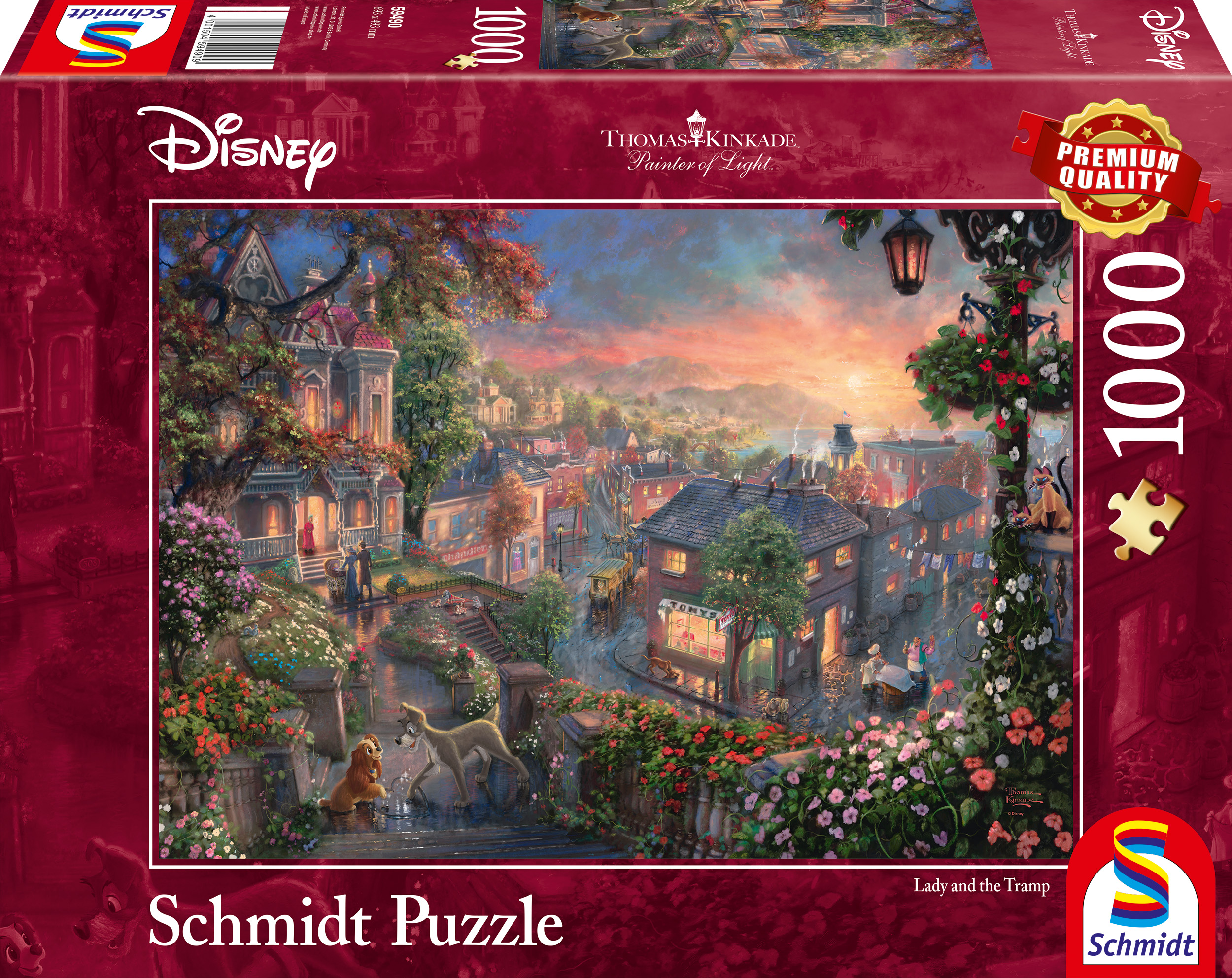 Disney Lady and the Tramp Thomas Kinkade Palapeli 1000 palaa Schmidt