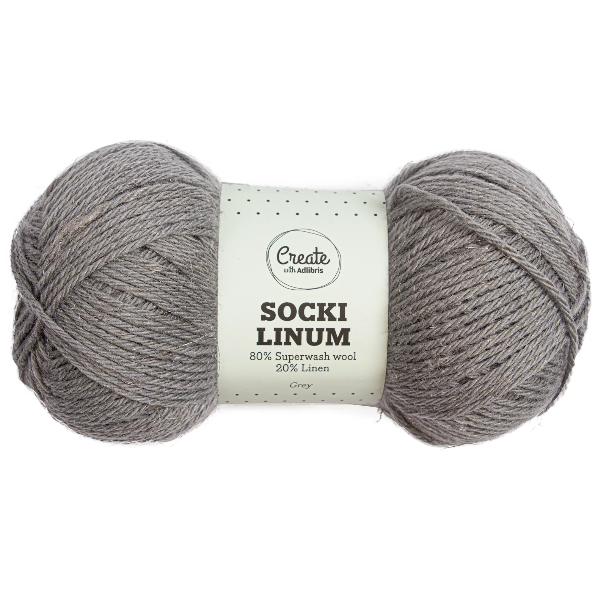 Tuotekuva ille Socki Linum 100 g Grey C102 Adlibris