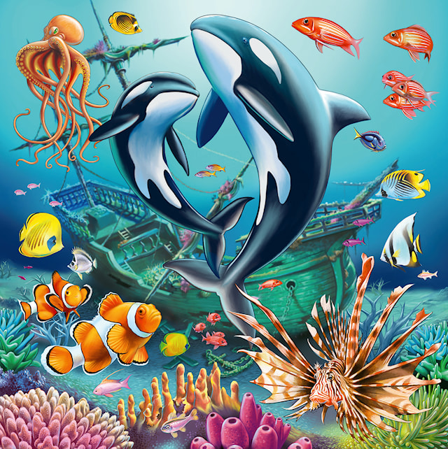 Produktbild 3 för Pussel Under Water 3x49 bitar, Ravensburger