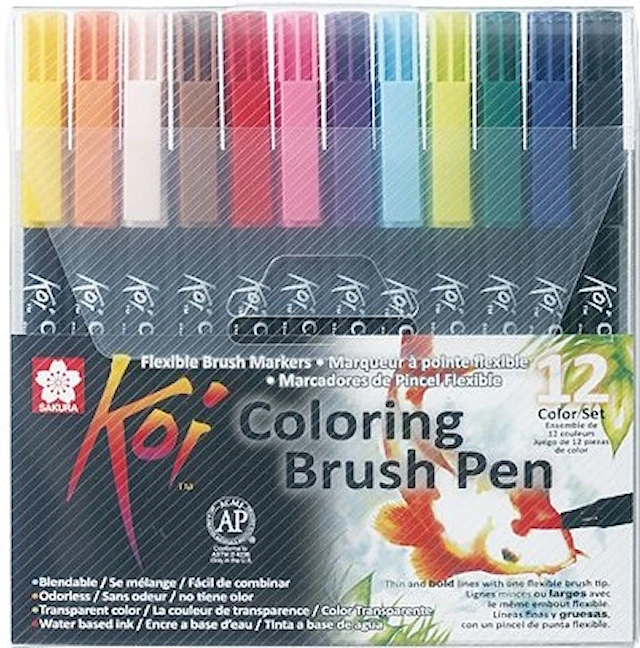 Sakura Koi Coloring Brush Pen 12-set