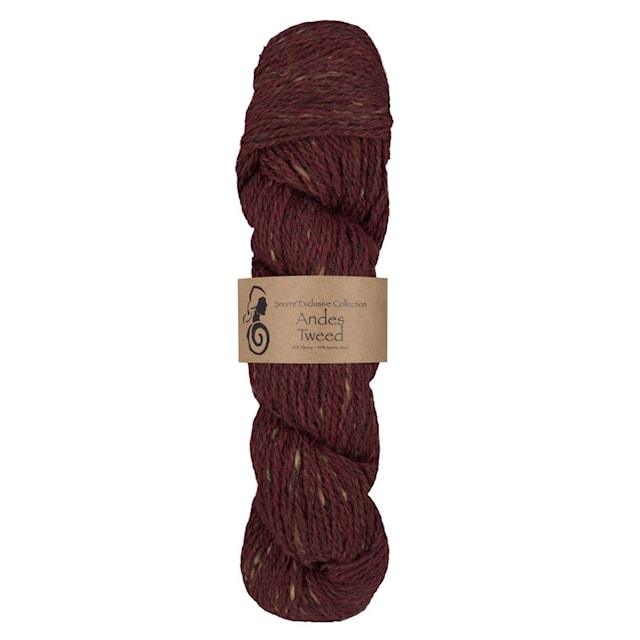 Andes Tweed alpakka, villa 50 g Burgundi 258, Viking Snorre