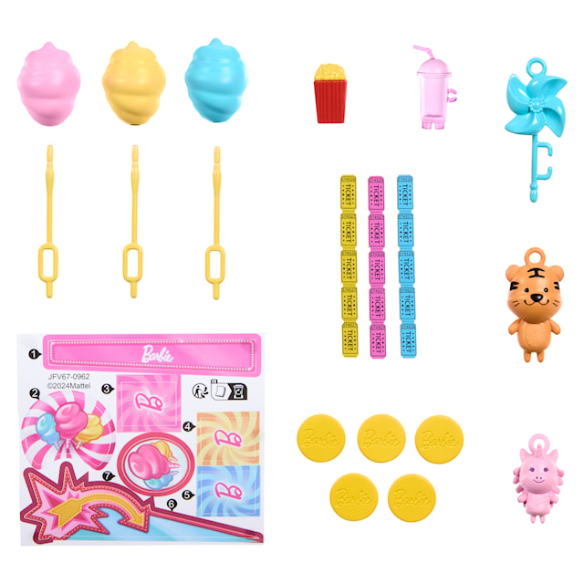 Produktbild 2 för Barbie Mysterier Treats & Games Sockervaddsstånd Lekset med Docka