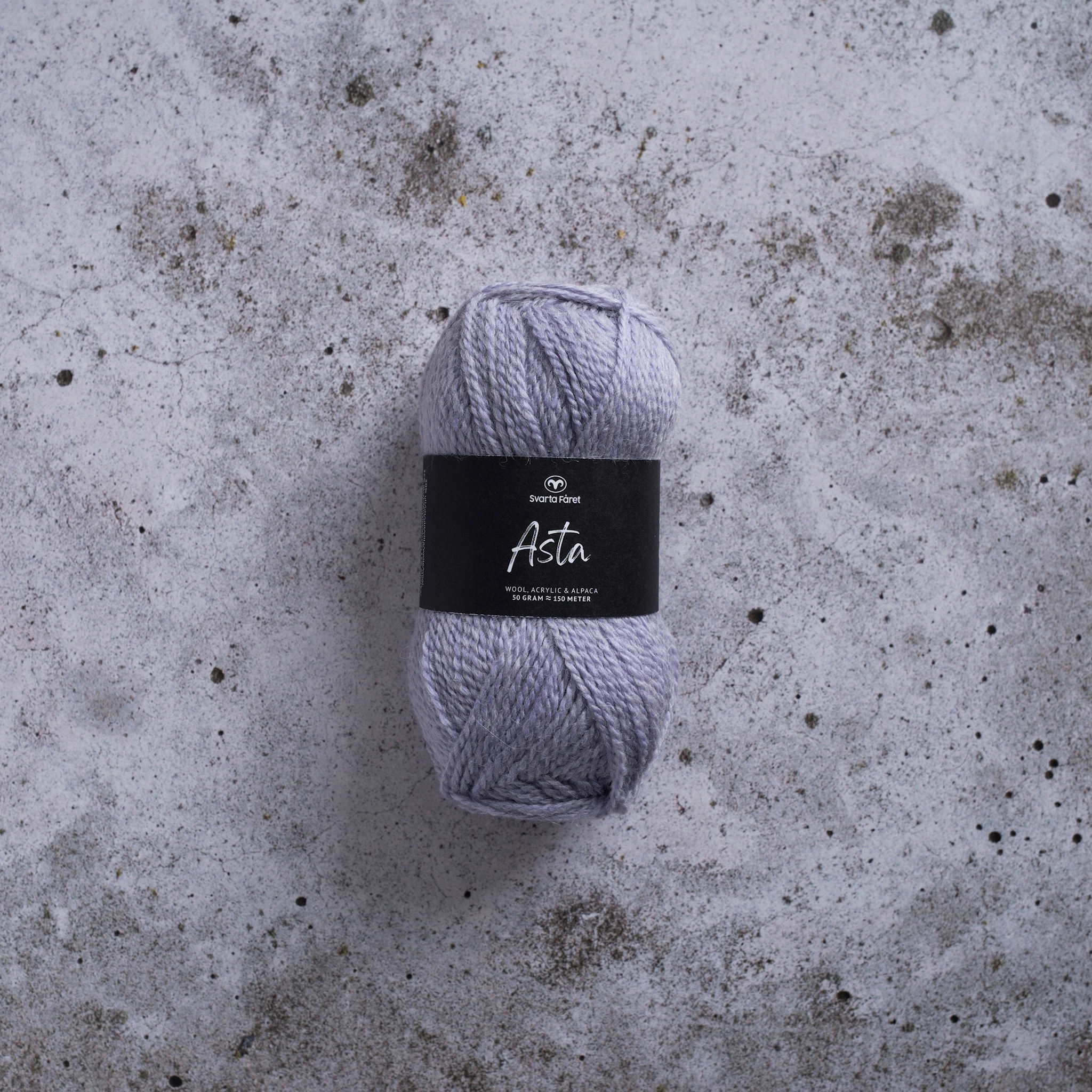 Produktbild för Asta Garn Ullmix 50 g Ljuslila Svarta Fåret