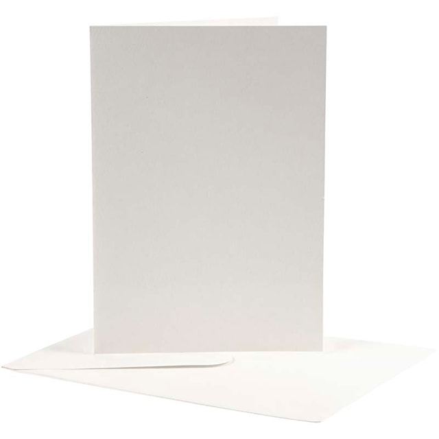 Tuotekuva 1 - Korttipohjat kirjekuorineen, kortin koko 12,5x17,5 cm, kirjekuoren koko 14x19 cm, luonnonvalkonen, 10 set/ 1 pkt