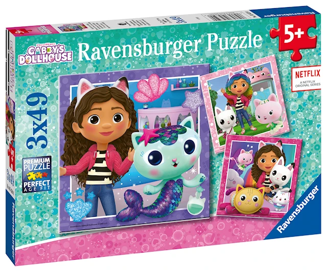 Gabby's Dollhouse Palapeli 3x49 palaa Ravensburger