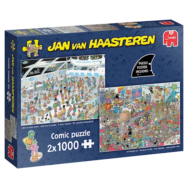 Jan van Haasteren Give us some space & All dressed up Pussel 2x1000 bitar