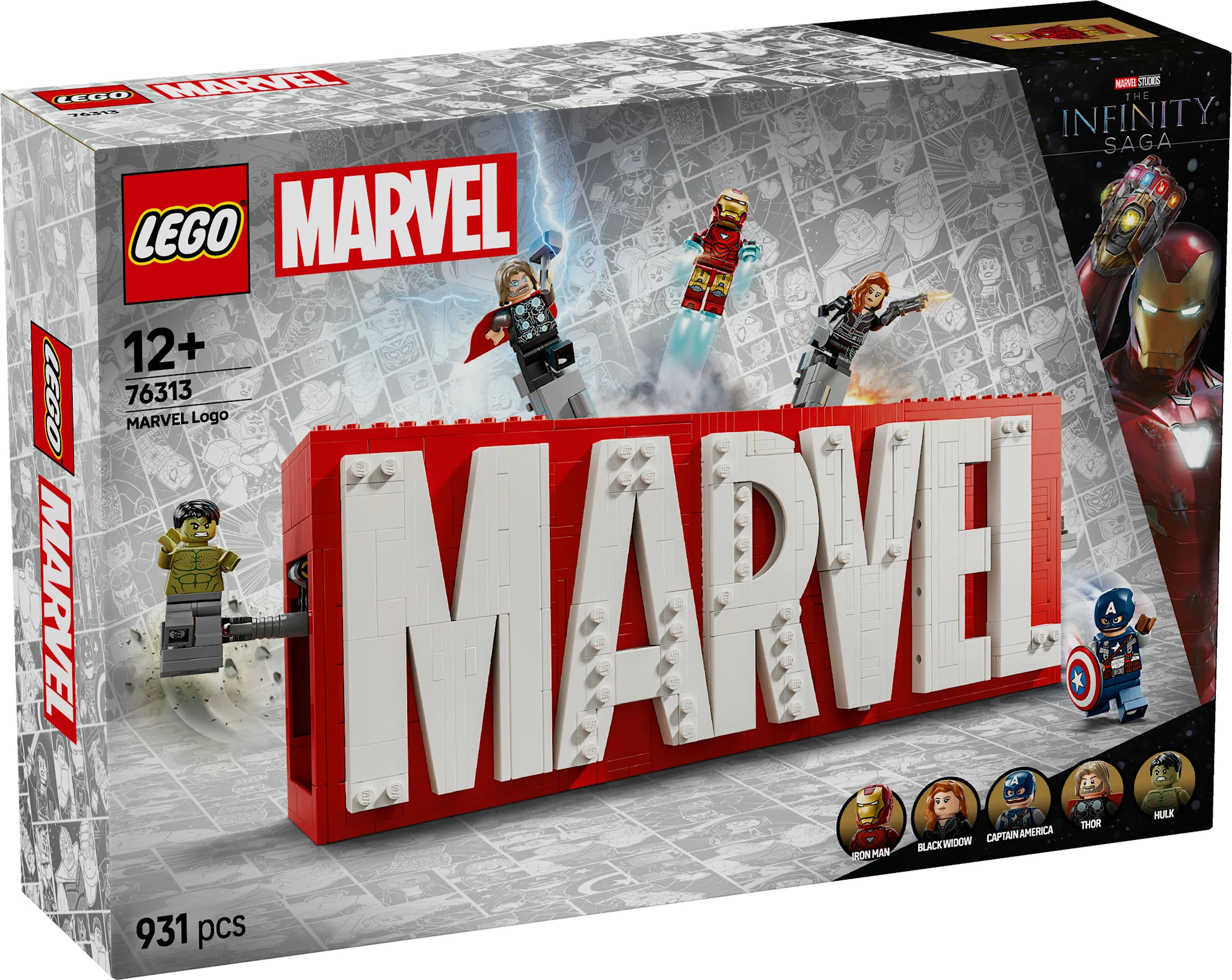 Produktbild för MARVEL logotyp och minifigurer LEGO® Super Heroes (76313)