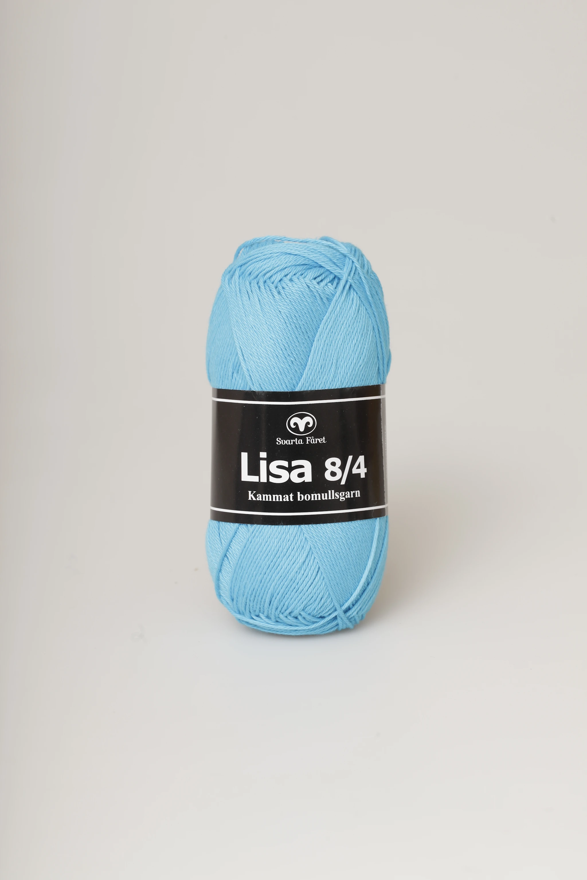Produktbild för Lisa 8/4 Garn Bomull 50 g turkos 89 Svarta Fåret