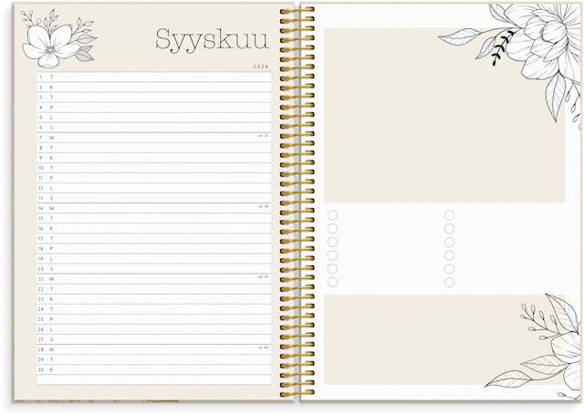 Tuotekuva 3 - Kalenteri 2026 Life Planner Bloom A5 Burde