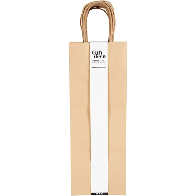 Paperipussi, Kork. 36 cm, Lev: 13x8 cm, 125 g, ruskea, 10 kpl/ 1 pkt