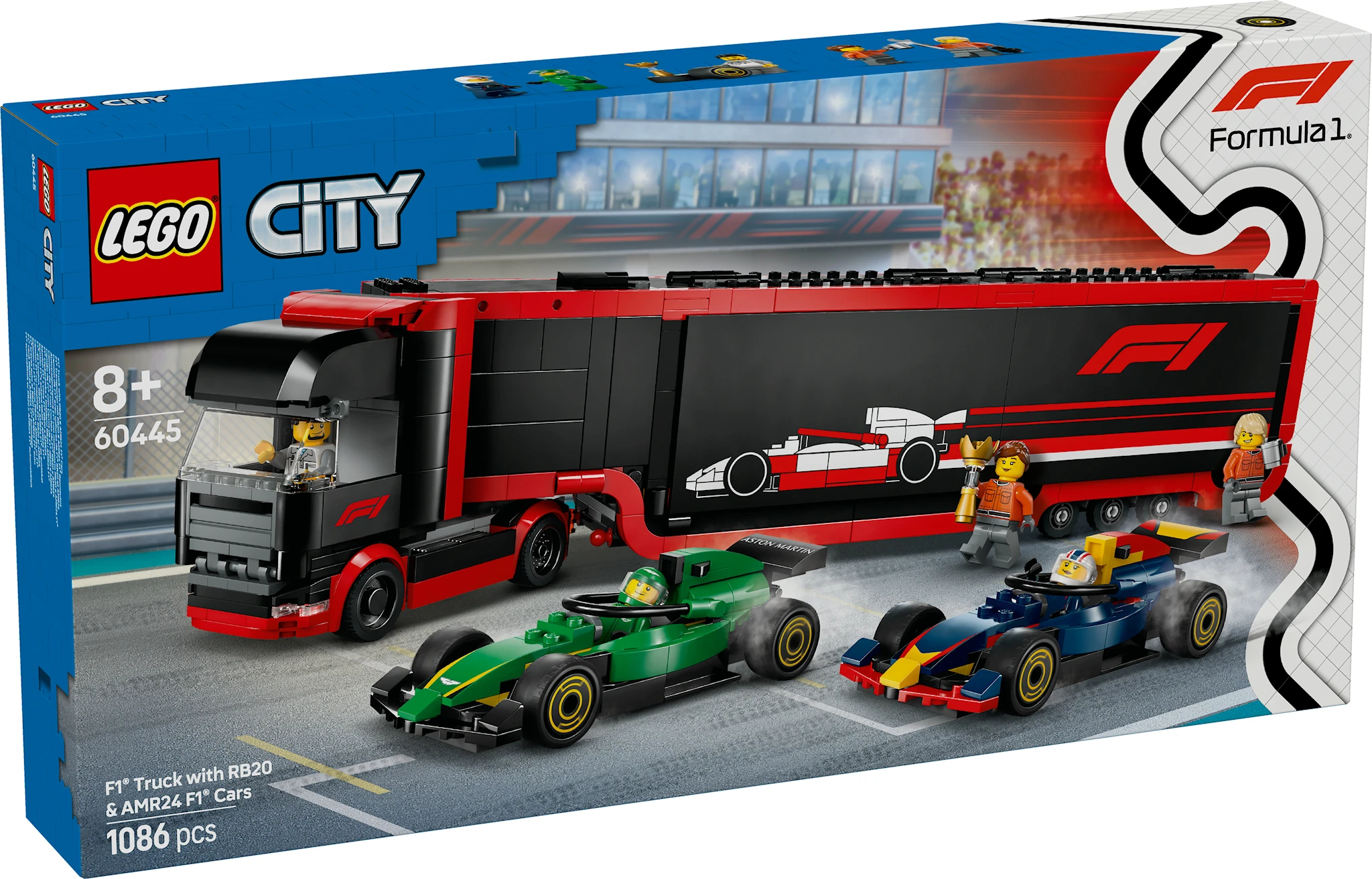 Tuotekuva ille F1®-rekka ja F1®-autot RB20 ja AMR24 LEGO® City (60445)