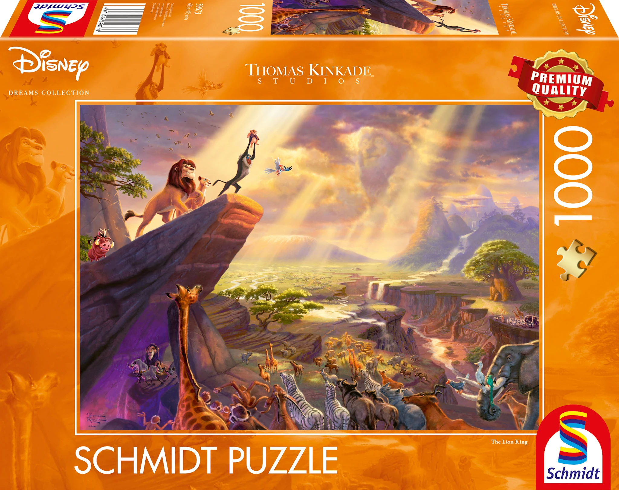 Produktbild för Disney The Lion King Thomas Kinkade Pussel 1000 bitar Schmidt