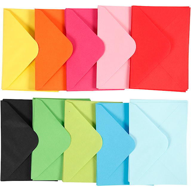 Produktbilde 3 for Konvolutt, konvolutt str. 11,5x16 cm, 80 g, ass. farger, 10x10 stk./ 1 pk.