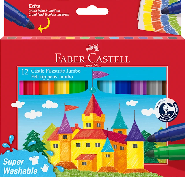 Fiberspetspenna Jumbo Castle 12-p, Faber-Castell