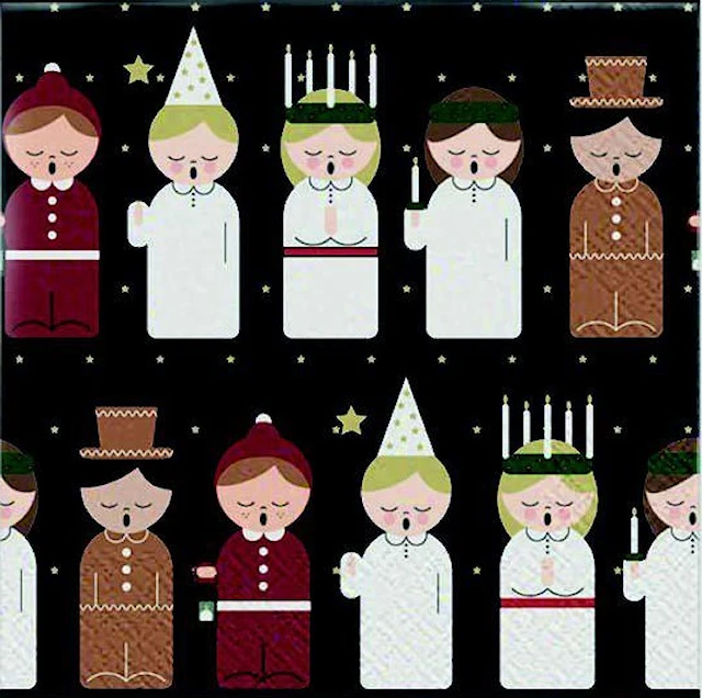 Ruokalaput Lucia-juhla 20-pack Gullers