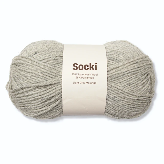 Socki Garn Enfärgat Ullmix 100 g Light Grey Melange A049 Adlibris