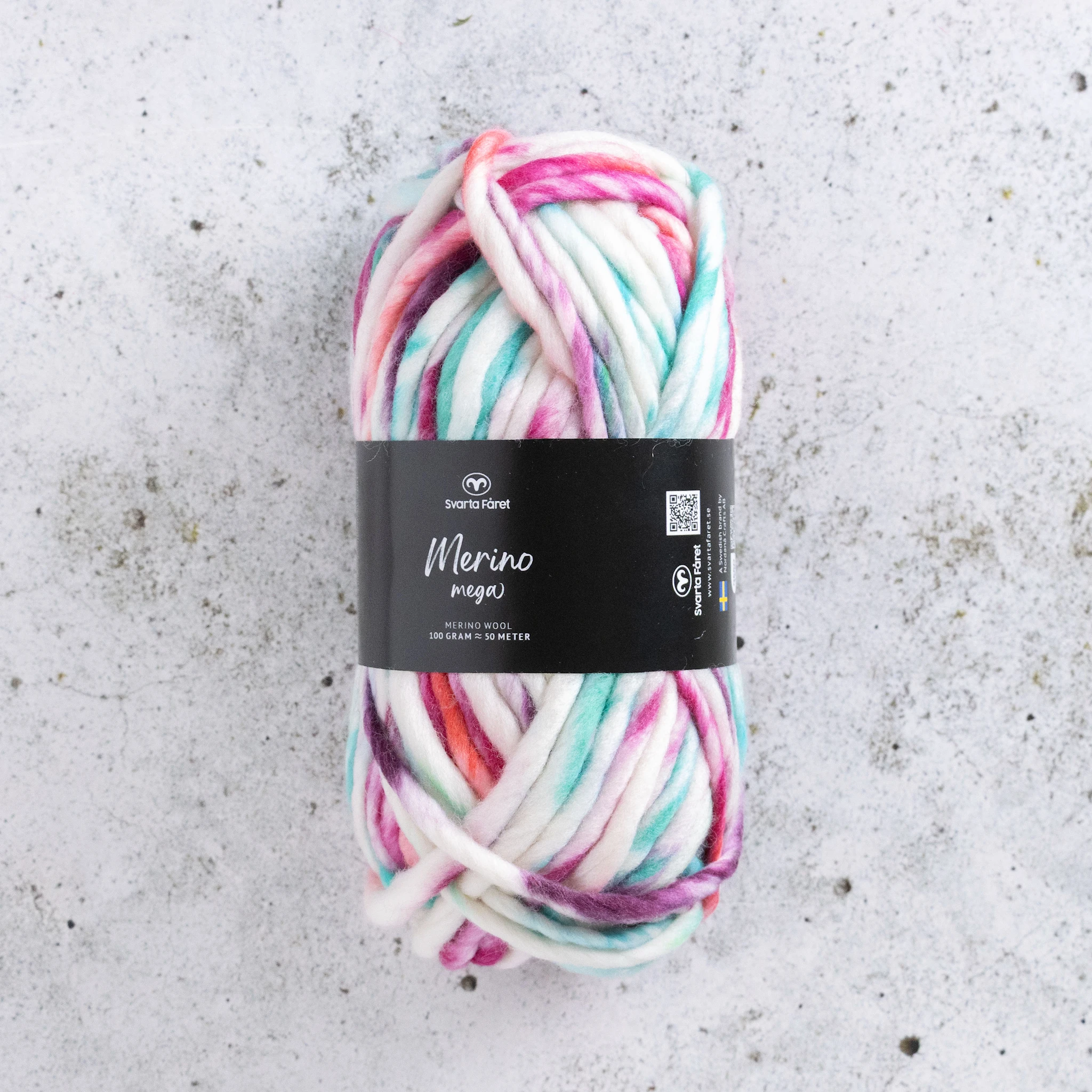 Tuotekuva ille Merino Mega Merinovillalanka 100 gr 4Blue Lagoon 04 Svarta Fåret
